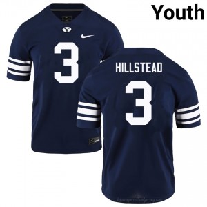 McCae Hillstead BYU Cougars #3 Navy Exclusive Jersey | Youth High School Football Limited Edition Uniform 955BS488